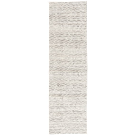 SAFAVIEH Revive Russell Geometric Polyester Runner Rug, Ivory/Gray, 2'3" x 8'