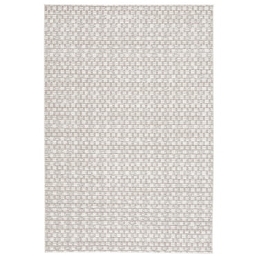 SAFAVIEH Revive Stacy Geometric Polyester Area Rug, Ivory/Taupe, 8' x 10'