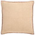 thumbnail image 1 of SAFAVIEH Rhea 20" x 20" Contemporary Natural/Brown Solid Cotton Decorative Pillow, 1 of 1