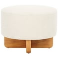 thumbnail image 1 of SAFAVIEH Riah Modern Polyester Ottoman, Off White/Natural, 1 of 10