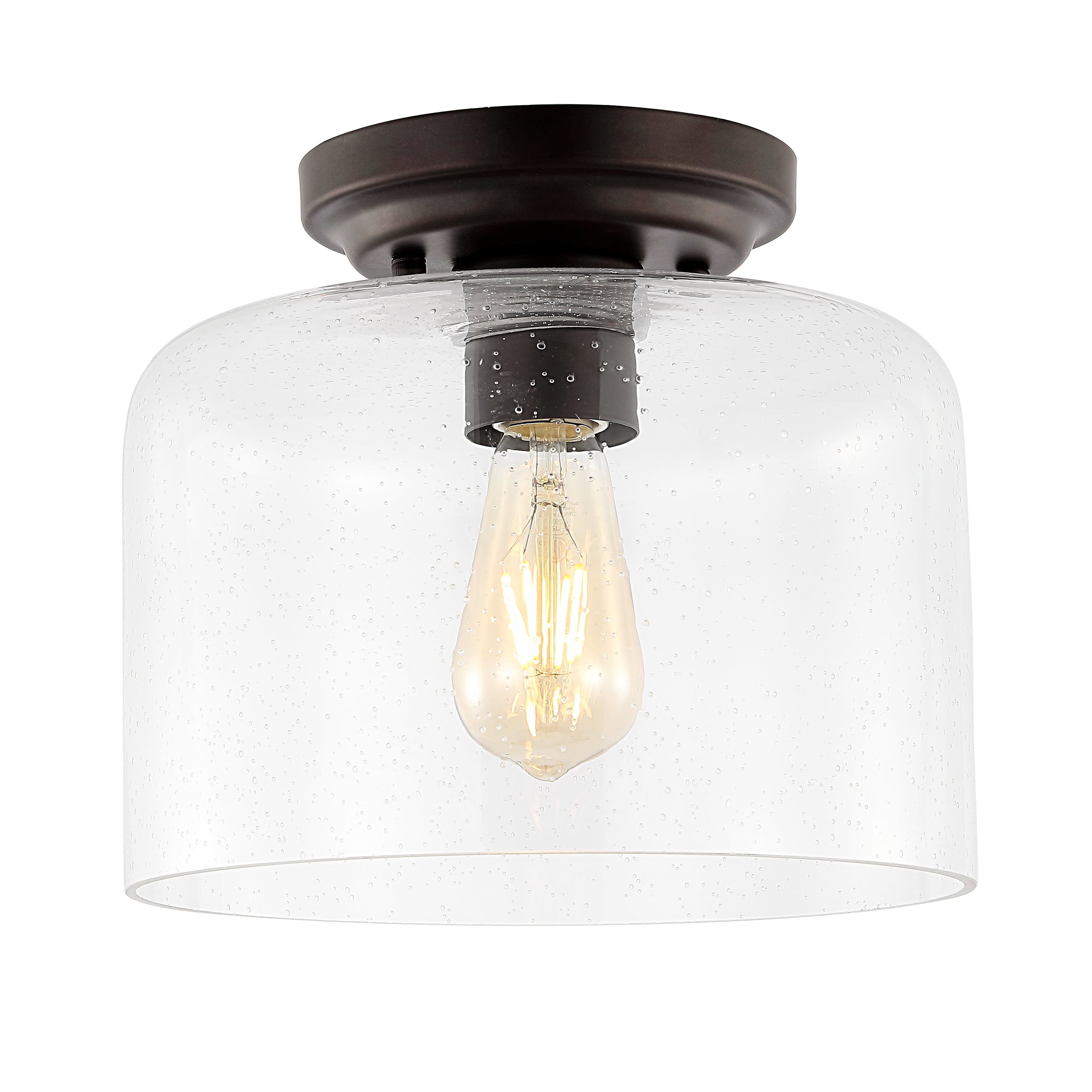 Rianne 10" Black Glass LED Flush Mount