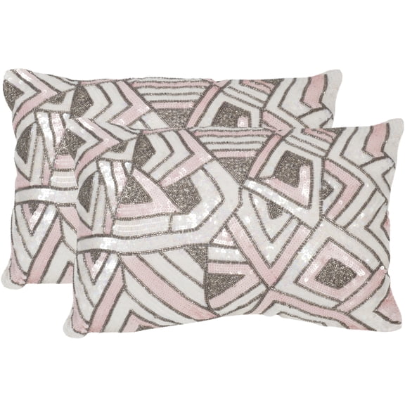SAFAVIEH Ricci Art Deco Pillow Set of 2 Pale Pink