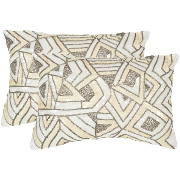 SAFAVIEH Ricci Art Deco Pillow Set of 2 Pale Yellow