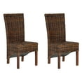 thumbnail image 1 of SAFAVIEH Ridge Bohemian Rattan Solid Dining Parsons Chair, Croco (Set of 2), 1 of 8