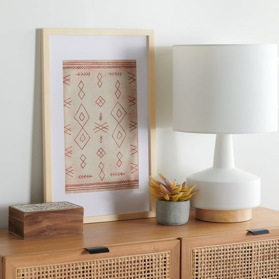 SAFAVIEH Rika 23 in. Framed Textile Wall Art, Rust/Beige