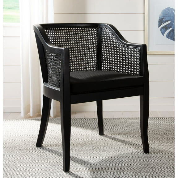 SAFAVIEH Rina Contemporary Nautical Solid Dining Chair, Black