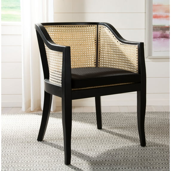 SAFAVIEH Rina Nautical Solid Dining Chair, Black/Natural