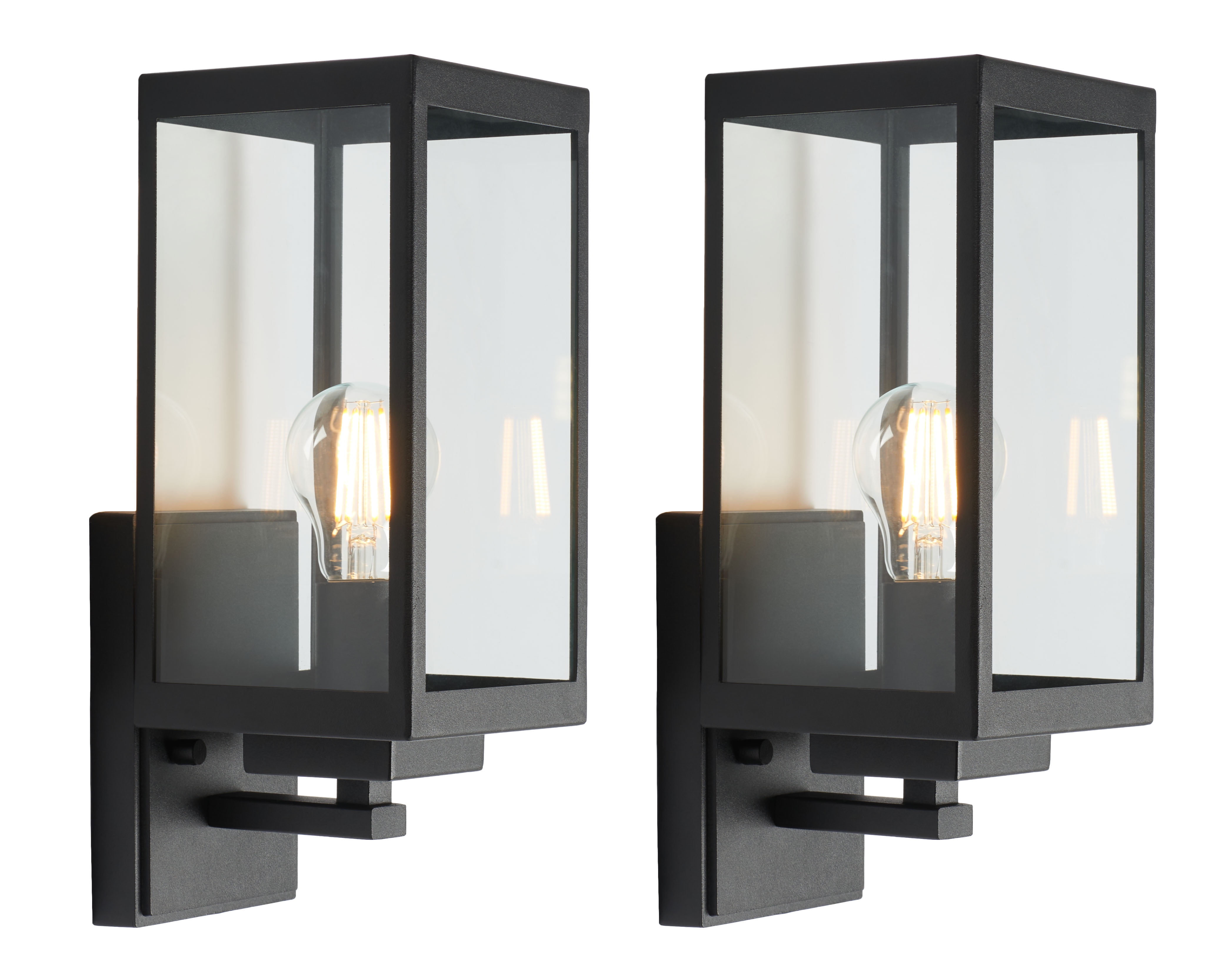 SAFAVIEH Rinnah 2-Light A19 Bronze Steel Wall Sconce with Black Shade, Set of 2