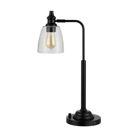 SAFAVIEH Rino 23 in. Mid-Century Iron Table Lamp, Black
