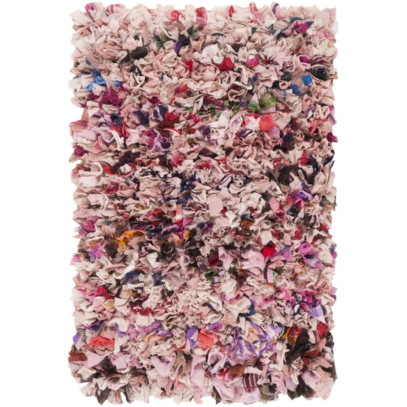 SAFAVIEH Rio Cassandra Confetti Polyester Shag Area Rug, Blush, 3' x 5'