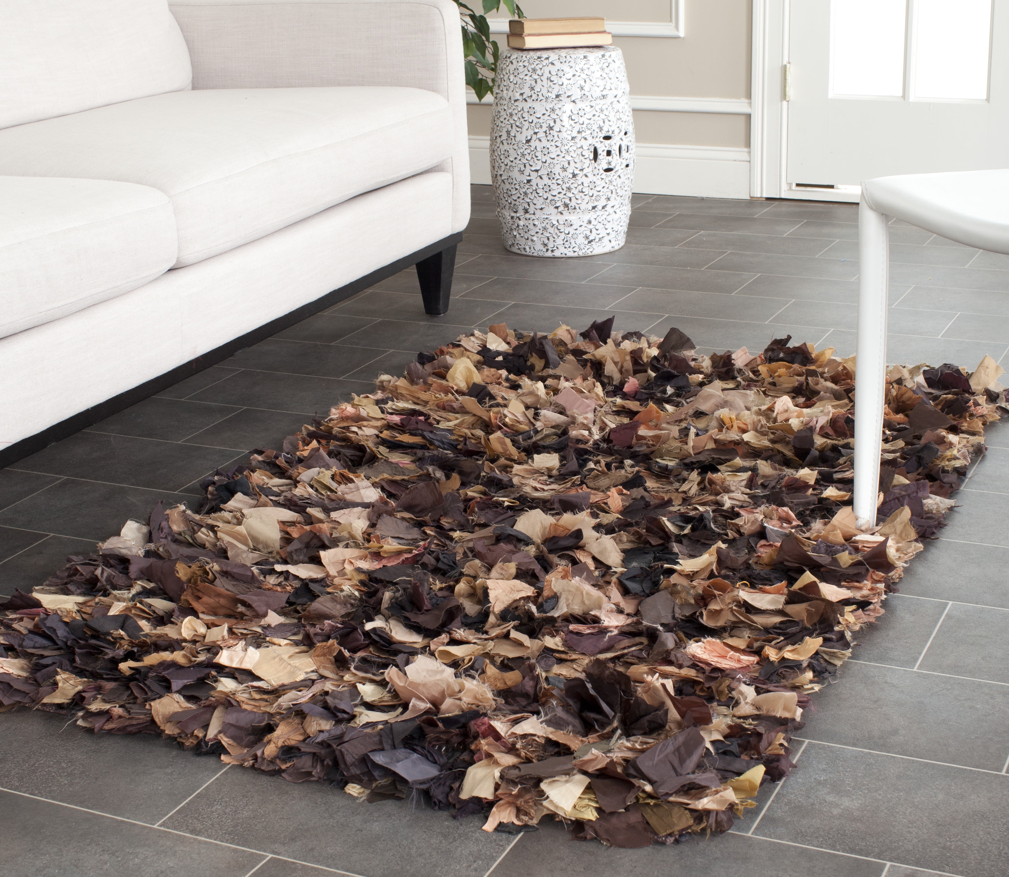 Confetti Colored Shag Rug SAFAVIEH Rio Cassandra Confetti Polyester Shag Area Rug, Brown/Multi, 2 ...