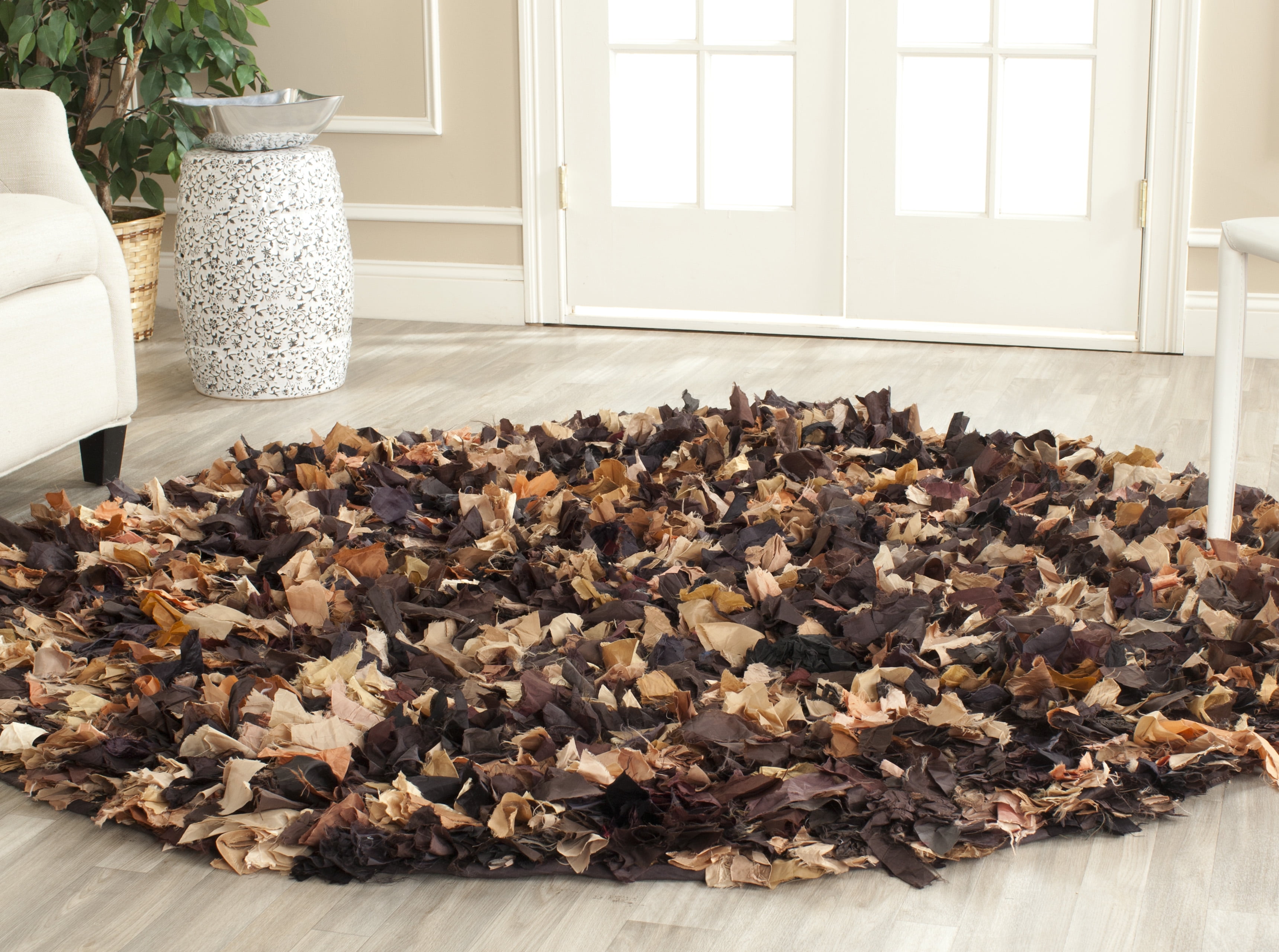 Confetti Colored Shag Rug SAFAVIEH Rio Cassandra Confetti Polyester Shag Area Rug, Brown/Multi, 4 ...
