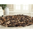 thumbnail image 1 of SAFAVIEH Rio Cassandra Confetti Polyester Shag Area Rug, Brown/Multi, 4' x 4' Round, 1 of 7