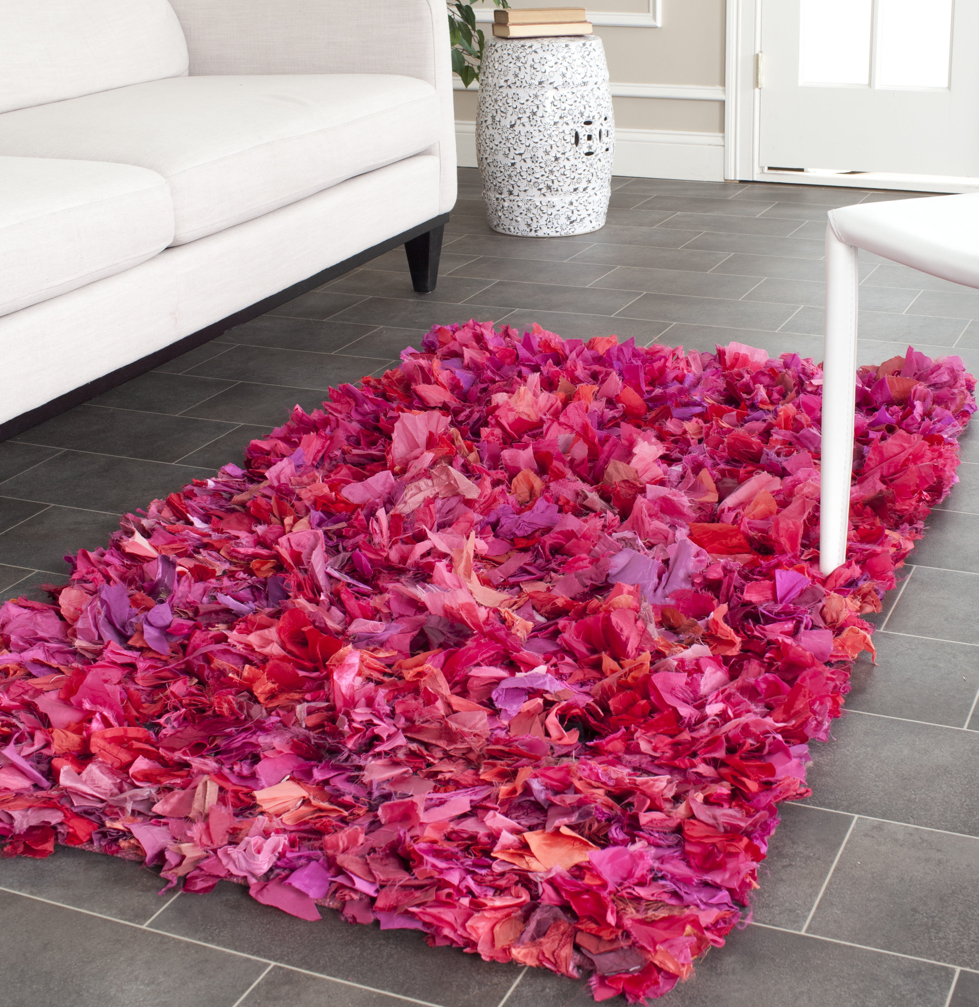 Confetti Colored Shag Rug SAFAVIEH Rio Cassandra Confetti Polyester Shag Area Rug, Fuchsia/Multi ...