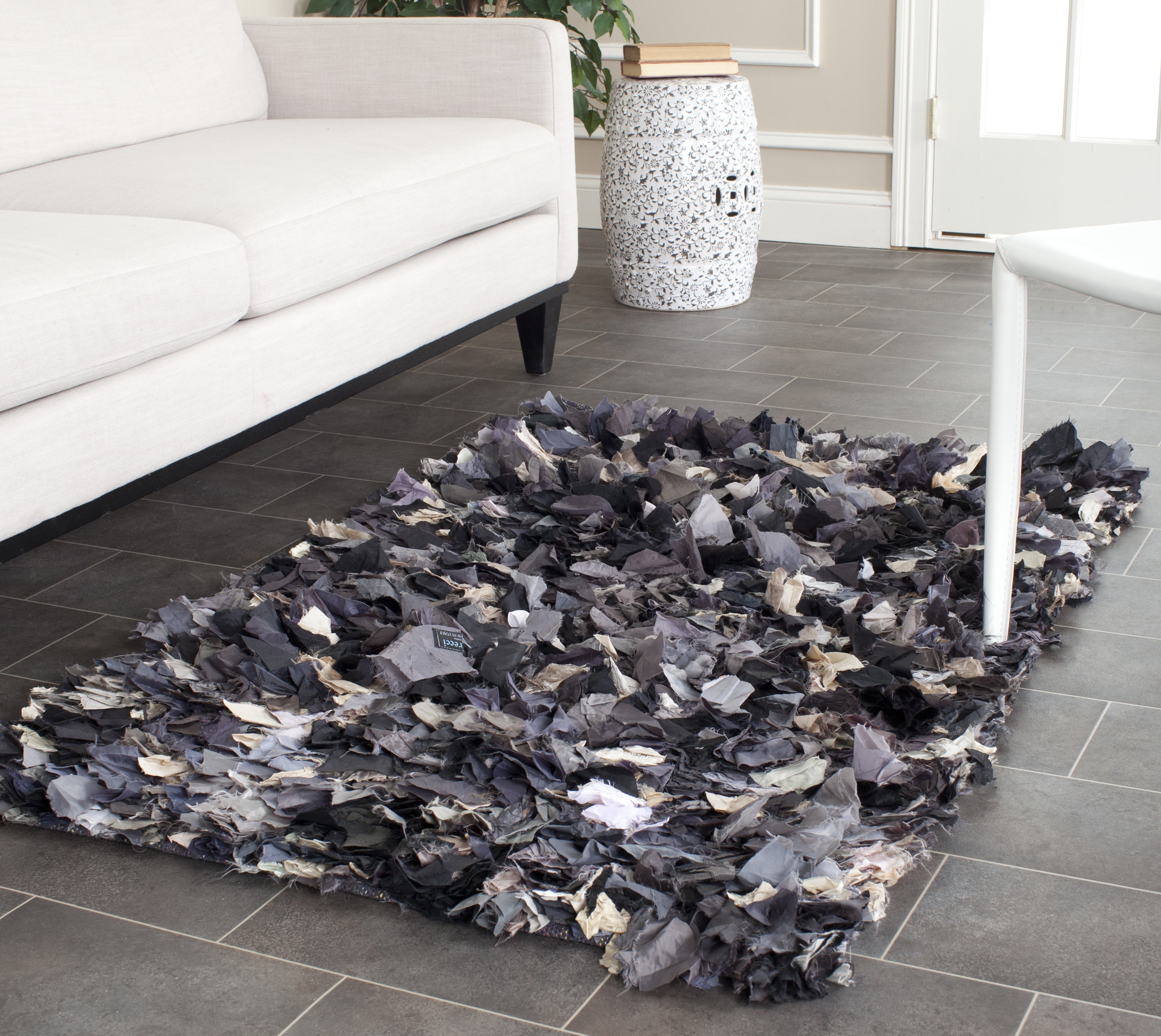 Confetti Colored Shag Rug SAFAVIEH Rio Cassandra Confetti Polyester Shag Area Rug, Grey/Multi, 4 ...