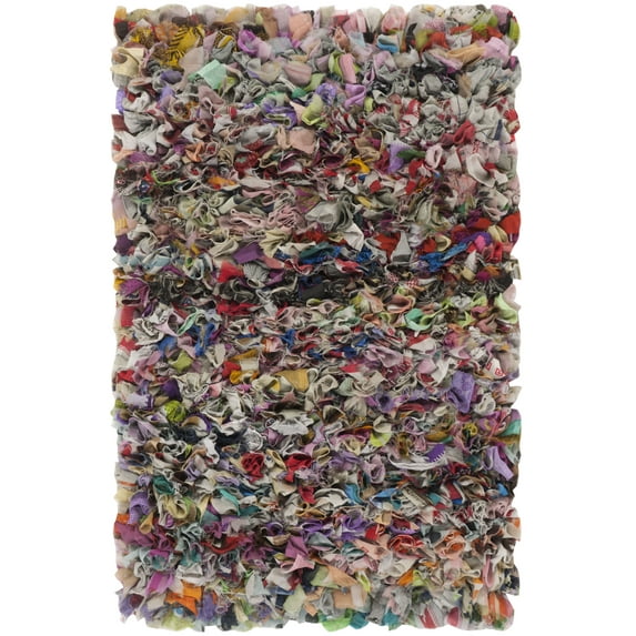 SAFAVIEH Rio Cassandra Confetti Polyester Shag Area Rug, Light Pink/Multi, 8' x 10'