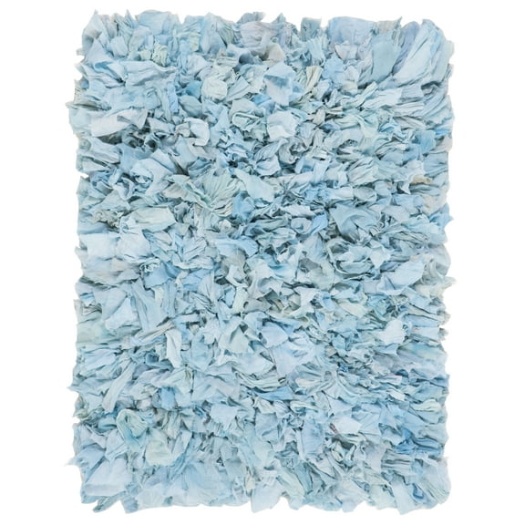 SAFAVIEH Rio Cassandra Confetti Polyester Shag Area Rug, Sky, 2'6" x 4'