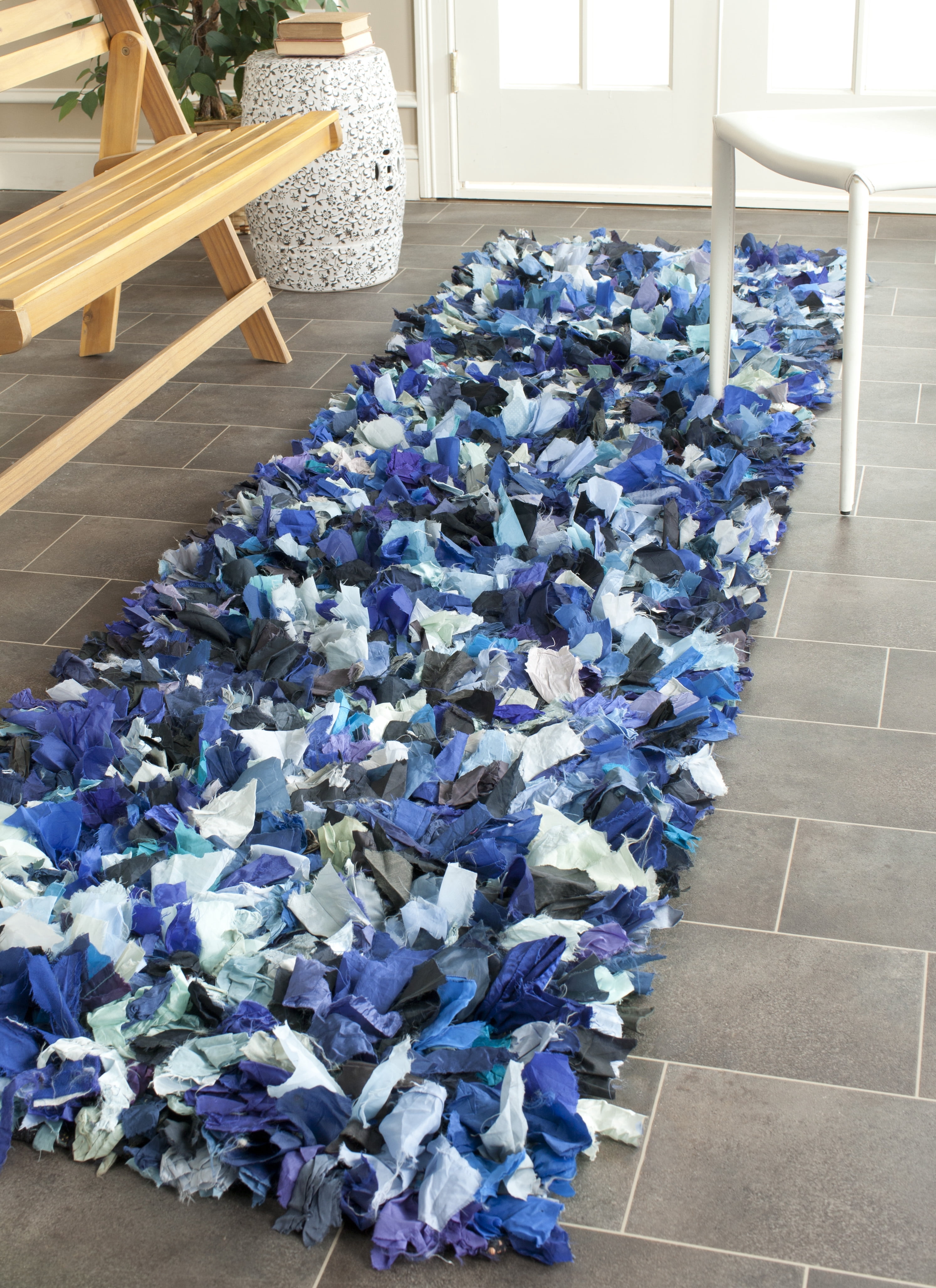 Confetti Colored Shag Rug SAFAVIEH Rio Cassandra Confetti Polyester Shag Runner Rug, Blue/Multi ...