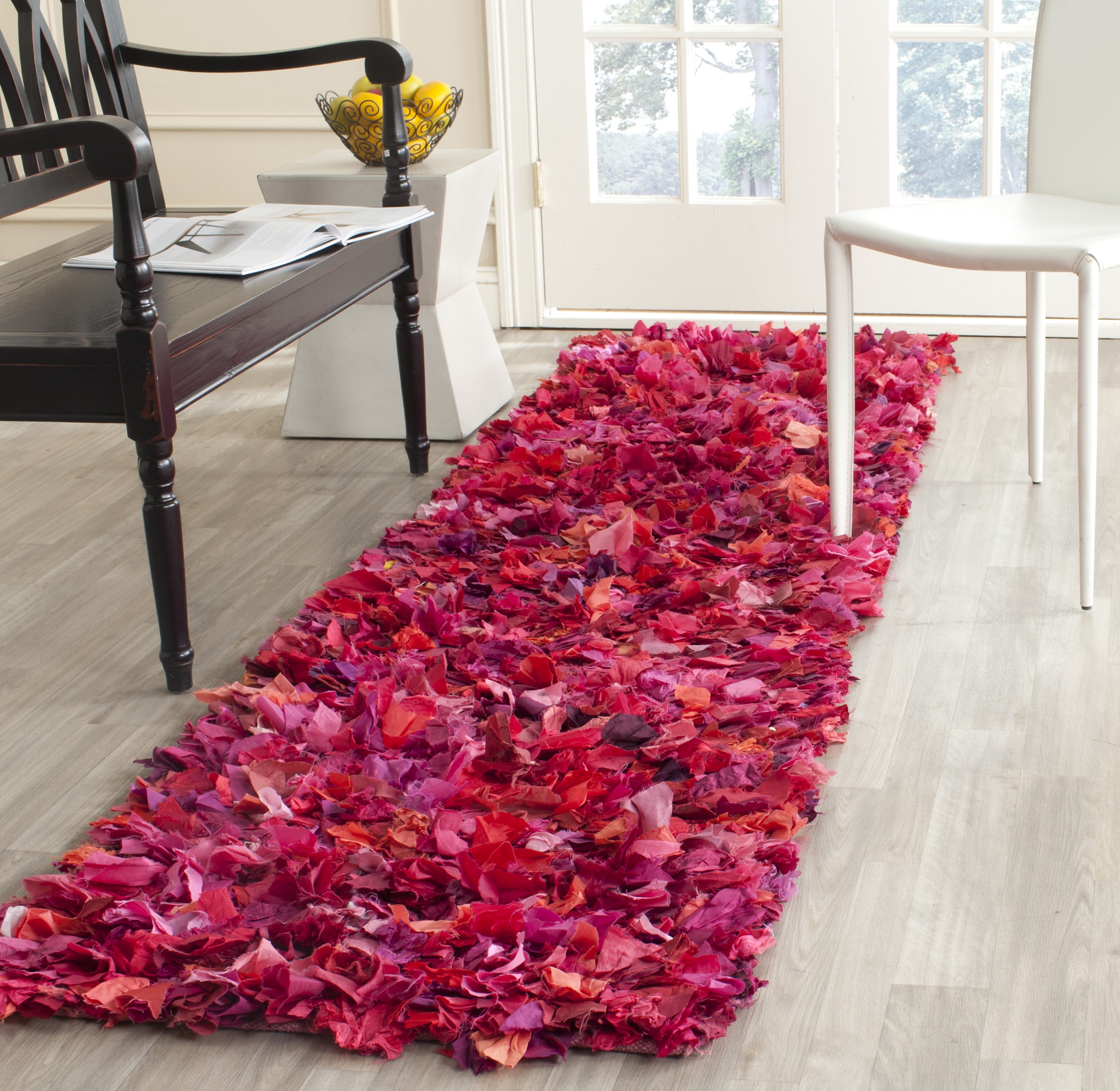 Confetti Colored Shag Rug SAFAVIEH Rio Cassandra Confetti Polyester Shag Runner Rug, Fuchsia ...