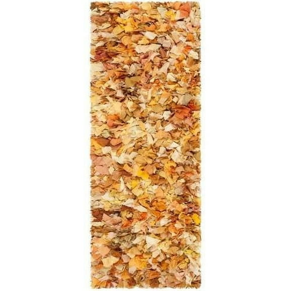 SAFAVIEH Rio Cassandra Confetti Polyester Shag Runner Rug, Gold/Multi, 2'3" x 9'