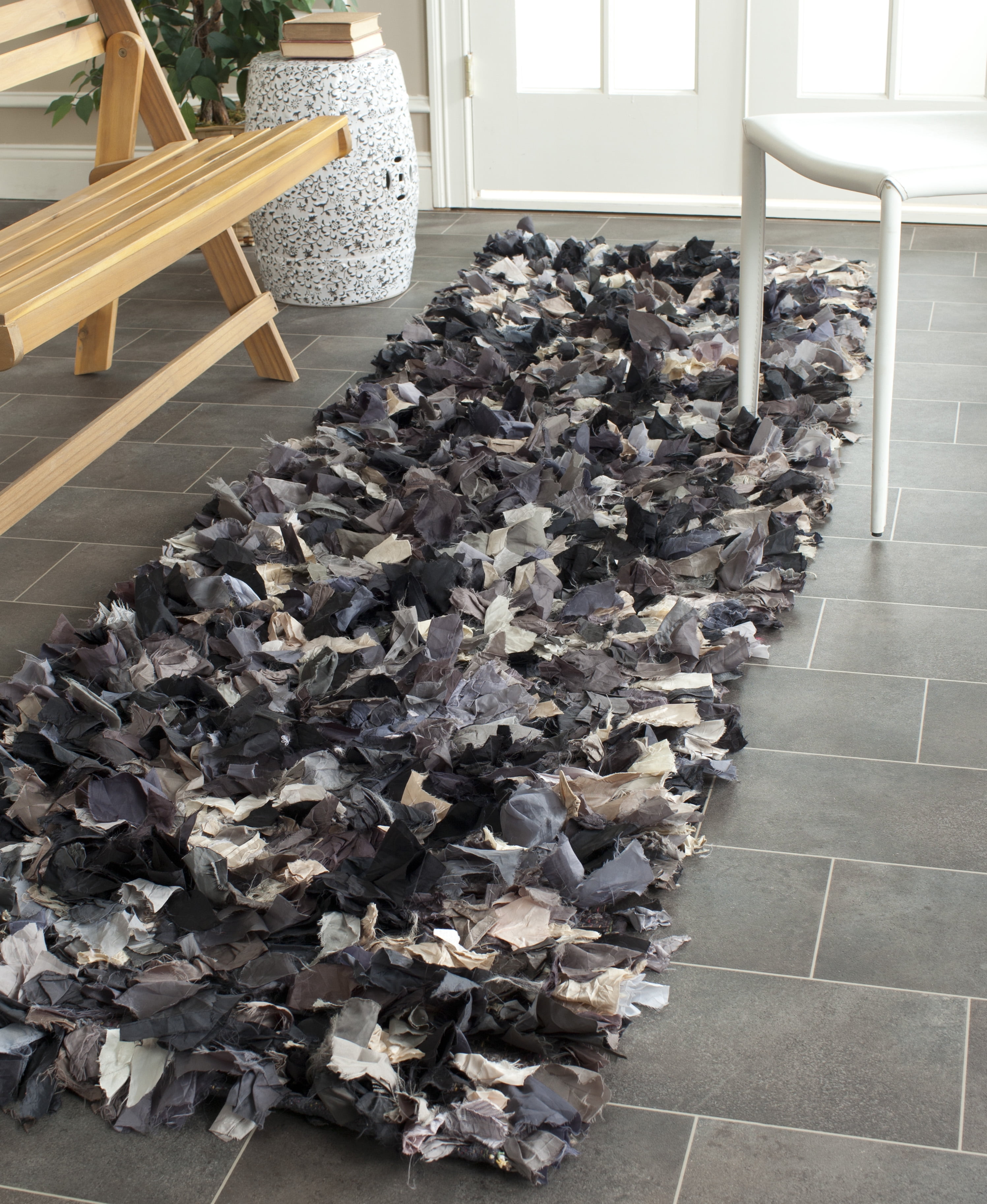 Confetti Colored Shag Rug SAFAVIEH Rio Cassandra Confetti Polyester Shag Runner Rug, Grey/Multi ...