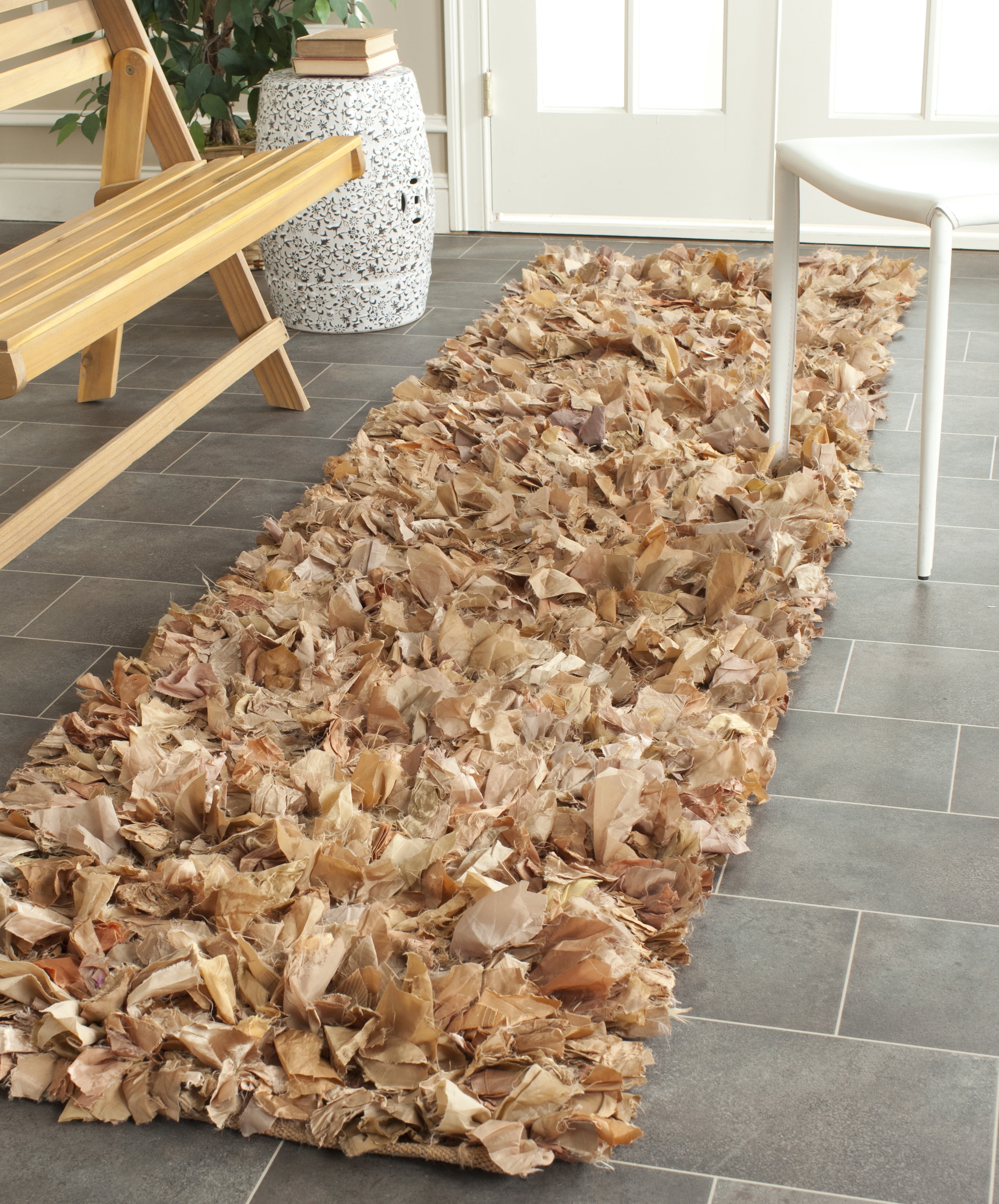 Confetti Colored Shag Rug SAFAVIEH Rio Cassandra Confetti Polyester Shag Runner Rug, Natural ...