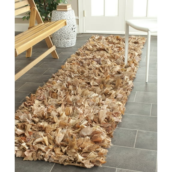 SAFAVIEH Rio Cassandra Confetti Polyester Shag Runner Rug, Natural/Multi, 2'3" x 6'