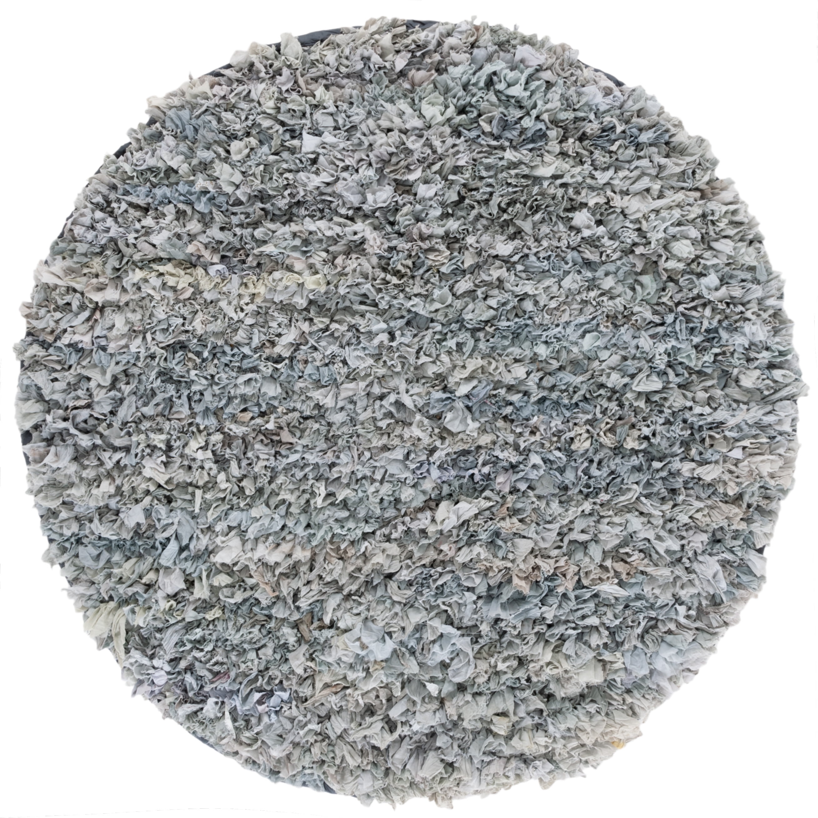 SAFAVIEH Rio Dallas Geometric Polyester Shag Area Rug, Light Grey, 6' x 6' Round