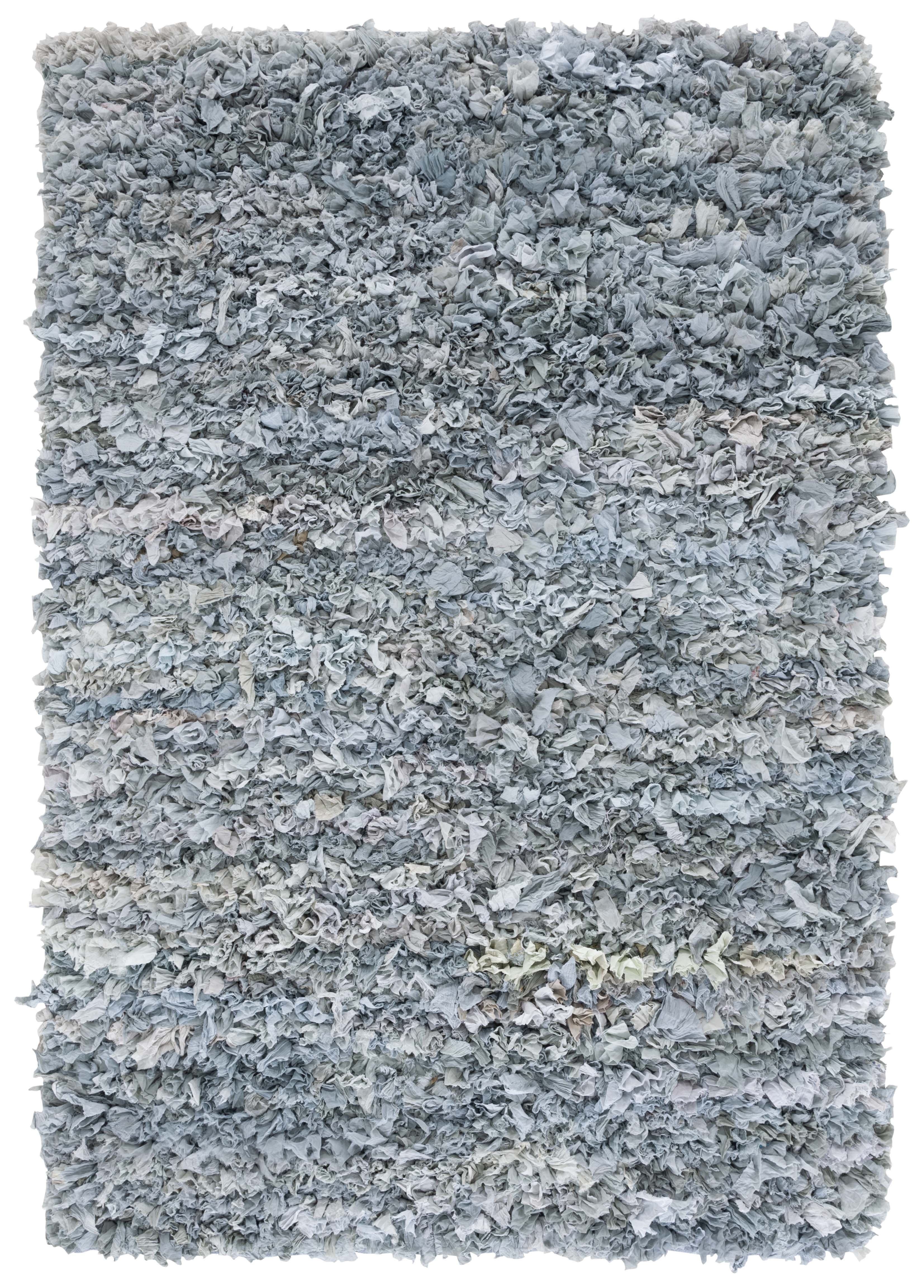 SAFAVIEH Rio Dallas Geometric Polyester Shag Area Rug, Light Grey, 6' x 9'