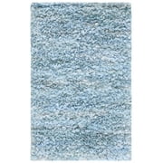 SAFAVIEH Rio Dallas Geometric Polyester Shag Area Rug, Sky, 6' x 9'