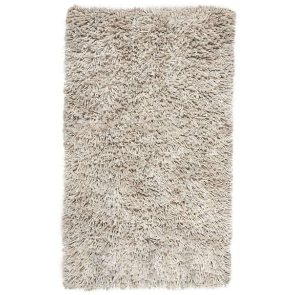 SAFAVIEH Rio Kynaston Solid Polyester Shag Area Rug, Beige/Ivory, 3' x 5'