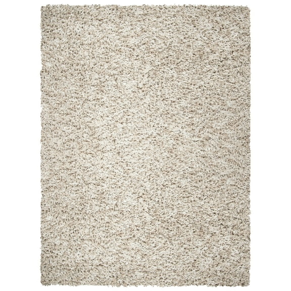 SAFAVIEH Rio Kynaston Solid Polyester Shag Area Rug, Beige/Ivory, 8' x 10'