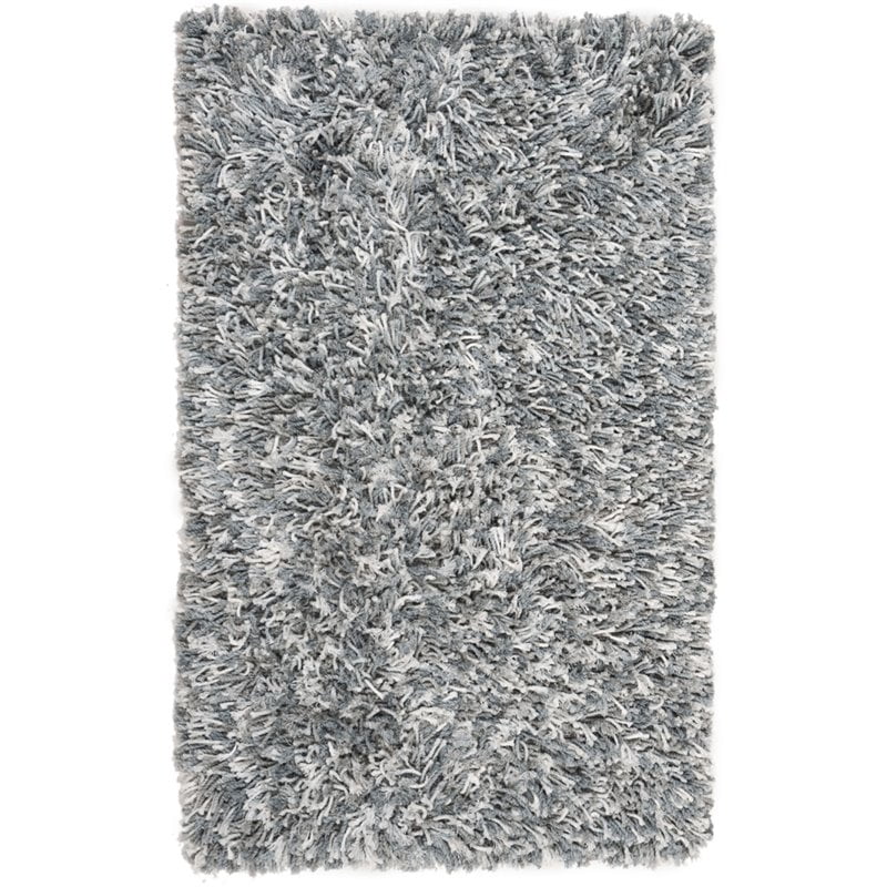 SAFAVIEH Rio Kynaston Solid Polyester Shag Area Rug, Grey/Ivory, 2'6" x 4'