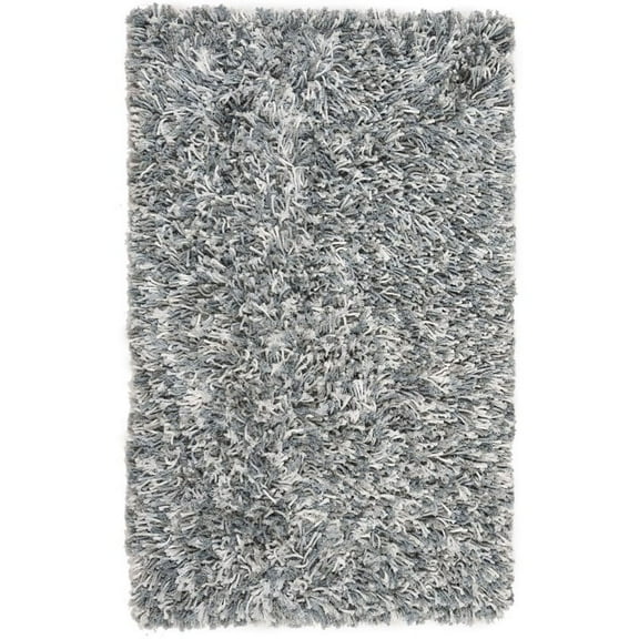 SAFAVIEH Rio Kynaston Solid Polyester Shag Area Rug, Grey/Ivory, 5' x 8'