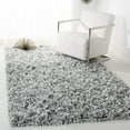thumbnail image 1 of SAFAVIEH Rio Kynaston Solid Polyester Shag Area Rug, Grey/Ivory, 6' x 6' Square, 1 of 9