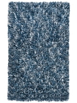 SAFAVIEH Rio Kynaston Solid Polyester Shag Area Rug, Navy/Ivory, 2'6" x 4'