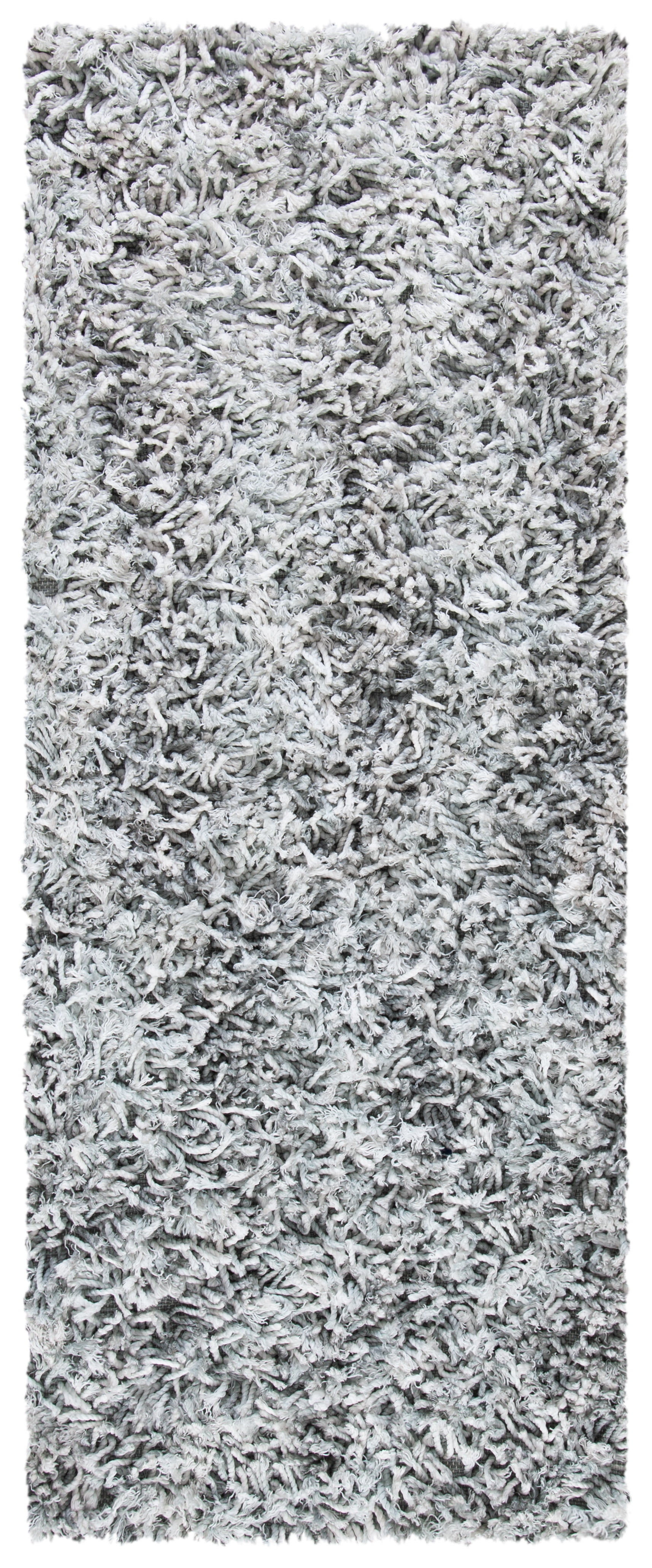 SAFAVIEH Rio Kynaston Solid Polyester Shag Runner Rug, Grey/Ivory, 2'3" x 6'