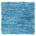 thumbnail image 1 of SAFAVIEH Rio Dallas Geometric Polyester Shag Area Rug, Sky, 6' x 6' Square, 1 of 11