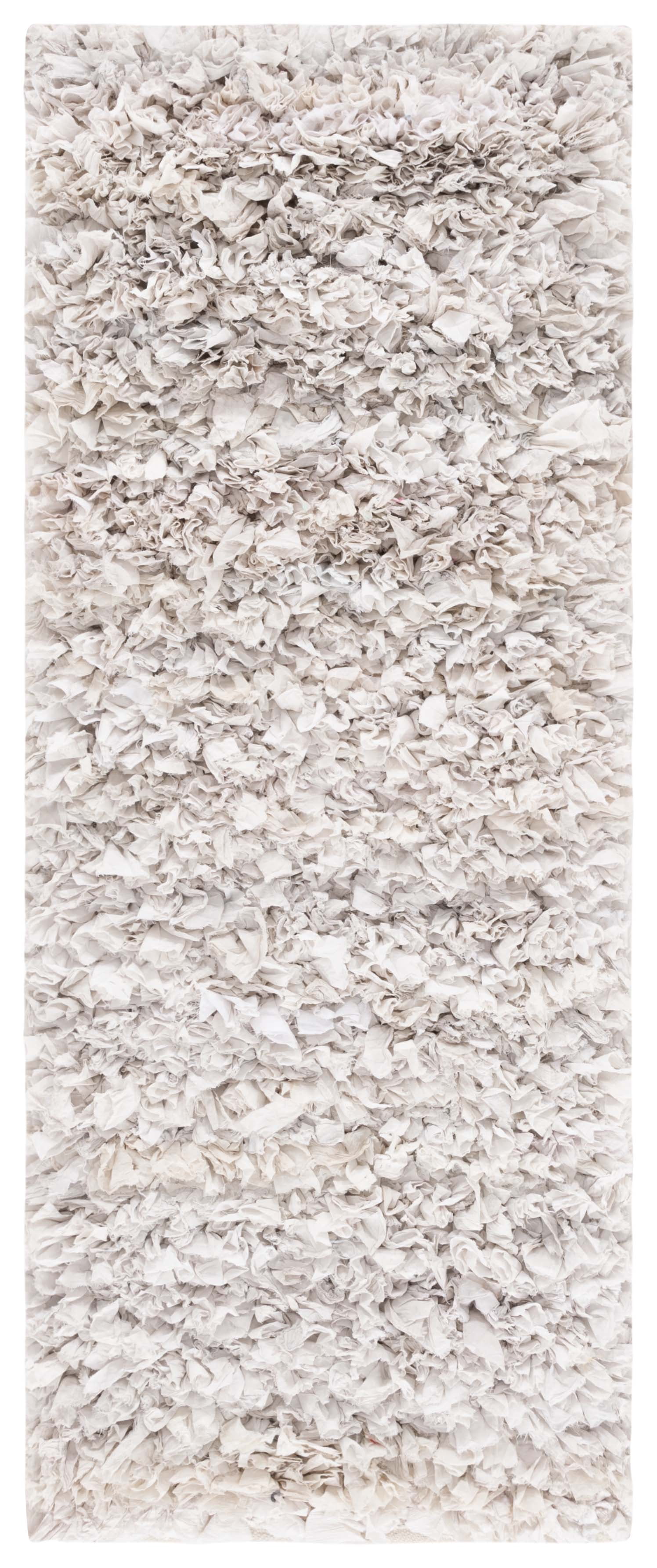 Safavieh Rio Dallas Geometric Polyester Shag Runner Rug, Creme, 2'3" x 6'