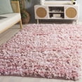 thumbnail image 1 of Safavieh Rio Dallas Geometric Polyester Shag Area Rug, Light Pink, 5' x 8', 1 of 11