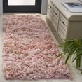 thumbnail image 1 of Safavieh Rio Dallas Geometric Polyester Shag Runner Rug, Light Pink, 2'3" x 6', 1 of 10