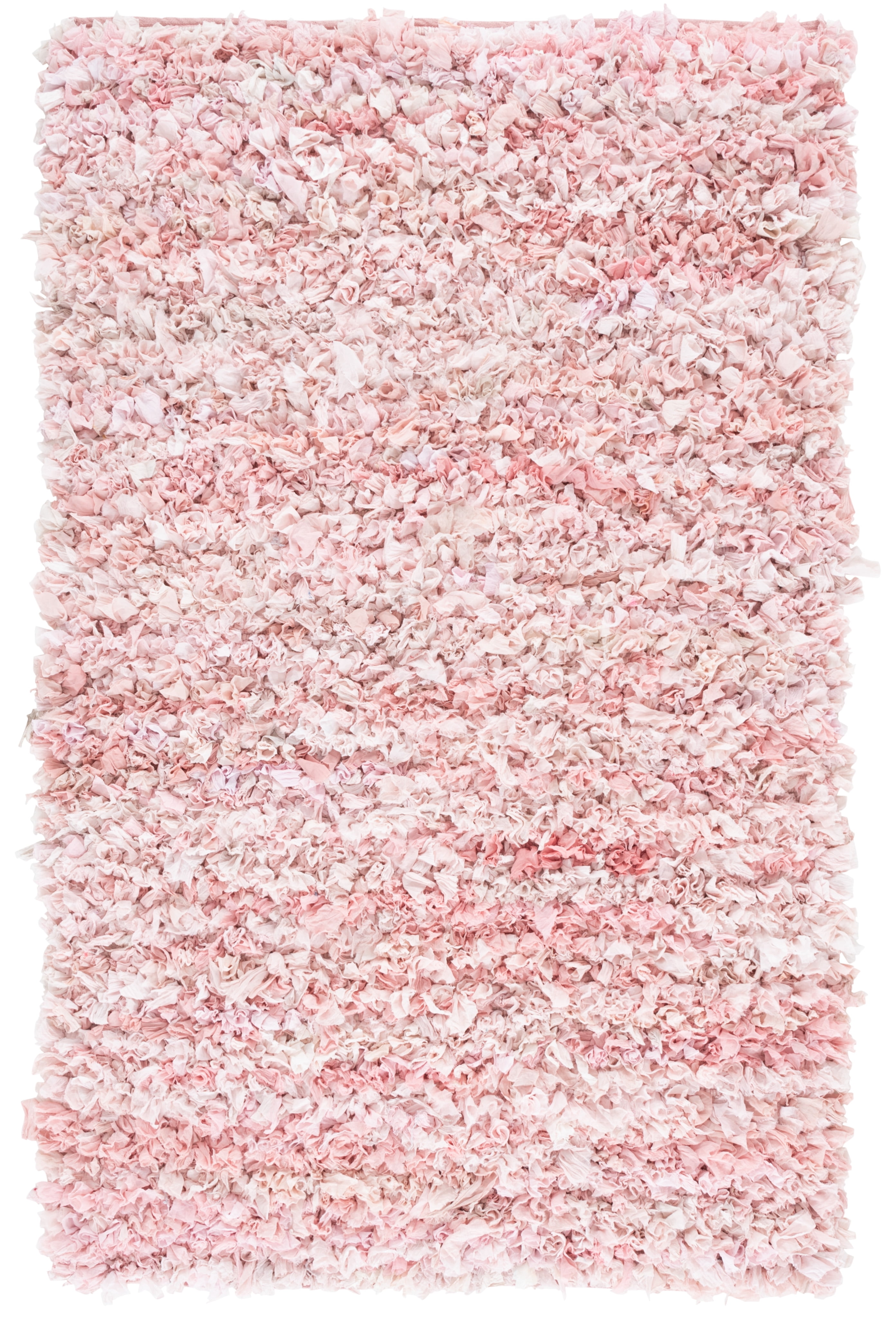 SAFAVIEH Rio Dallas Geometric Polyester Shag Area Rug, Light Pink, 6' x 9'