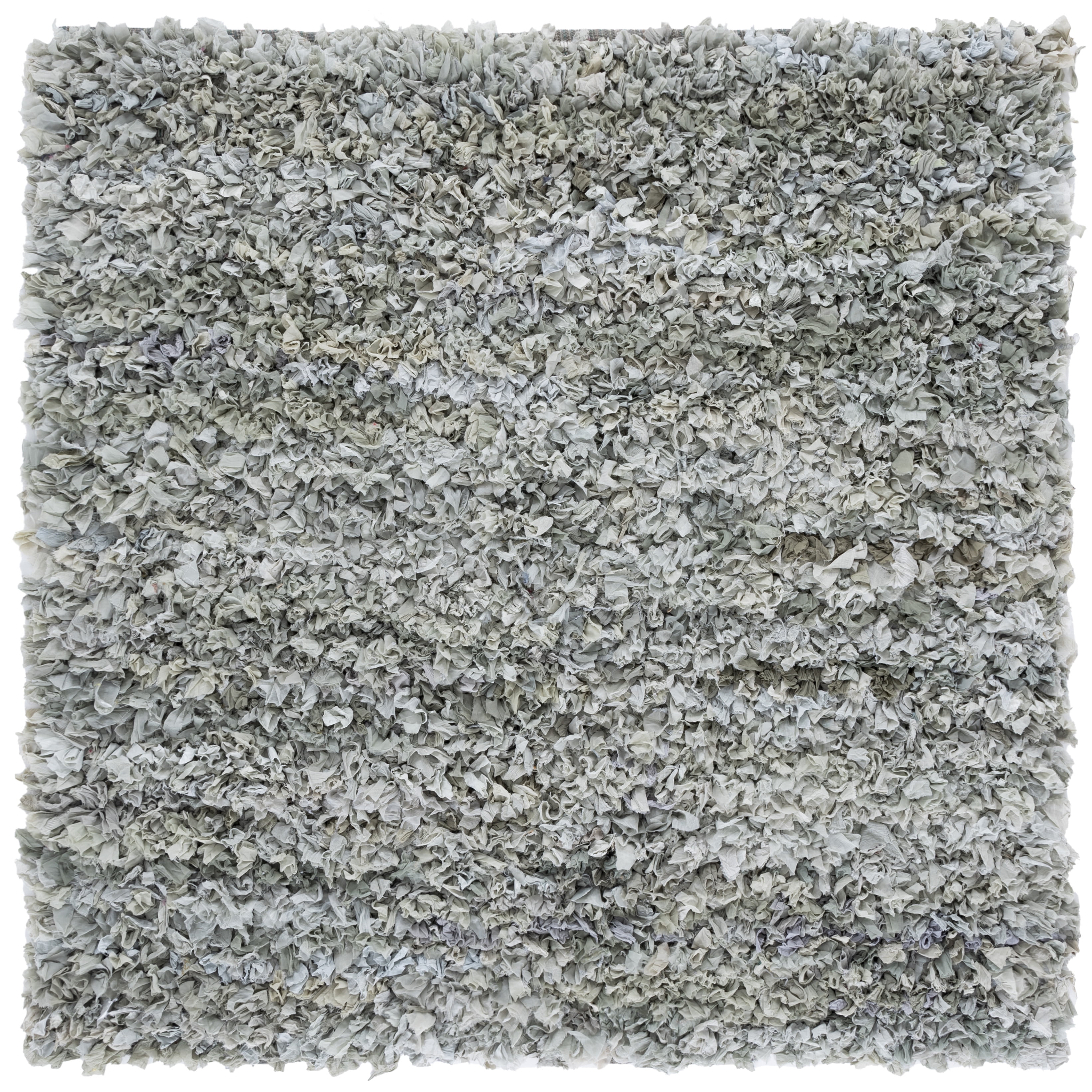 SAFAVIEH Rio Dallas Geometric Polyester Shag Area Rug, Light Green, 6' x 6' Square