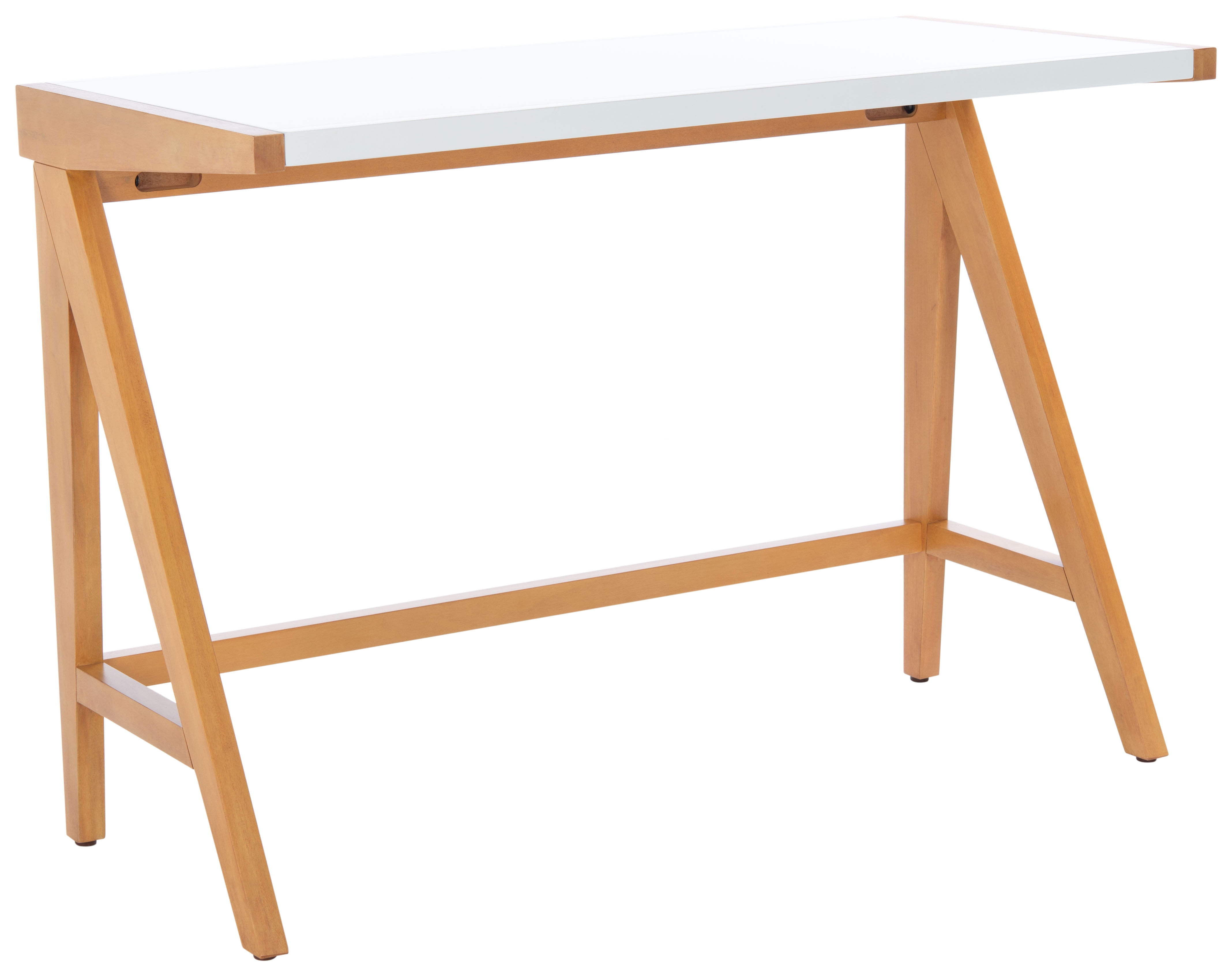 Ripley 46'' Oak and White Industrial Farmhouse Writing Desk