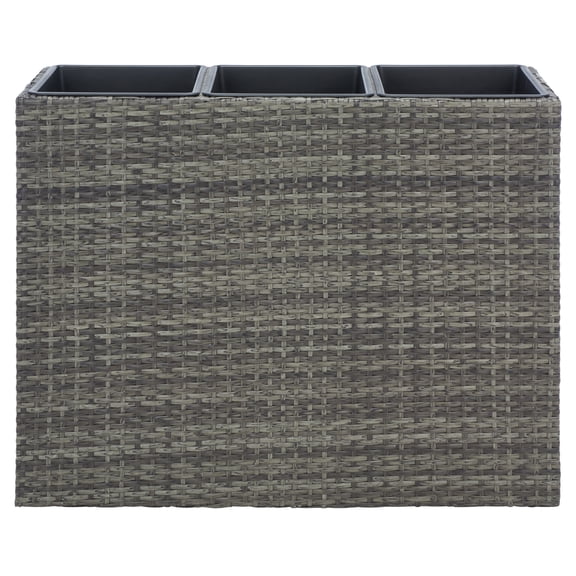 SAFAVIEH Rita Solid Glam Wicker Patio 3-Pot Flower Rack, Grey Brown