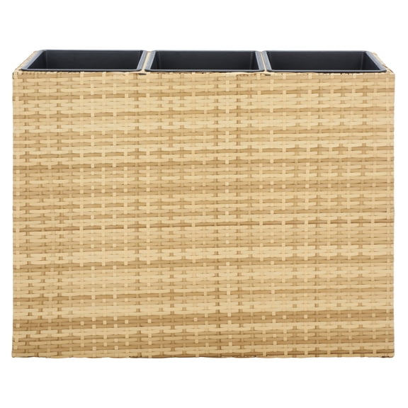 SAFAVIEH Rita Solid Glam Wicker Patio 3-Pot Flower Rack, Natural