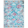 thumbnail image 1 of SAFAVIEH Riviera Dzvezda Abstract Polyester Machine Washable Area Rug, Light Blue/Pink, 5'5" x 7'7", 1 of 12