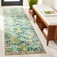 thumbnail image 1 of Safavieh Riviera Dzvezda Abstract Polyester Machine Washable Runner Rug, Green/Light Blue, 2'2" x 9', 1 of 12