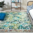 thumbnail image 1 of Safavieh Riviera Dzvezda Abstract Polyester Machine Washable Area Rug, Green/Light Blue, 9' x 12', 1 of 12