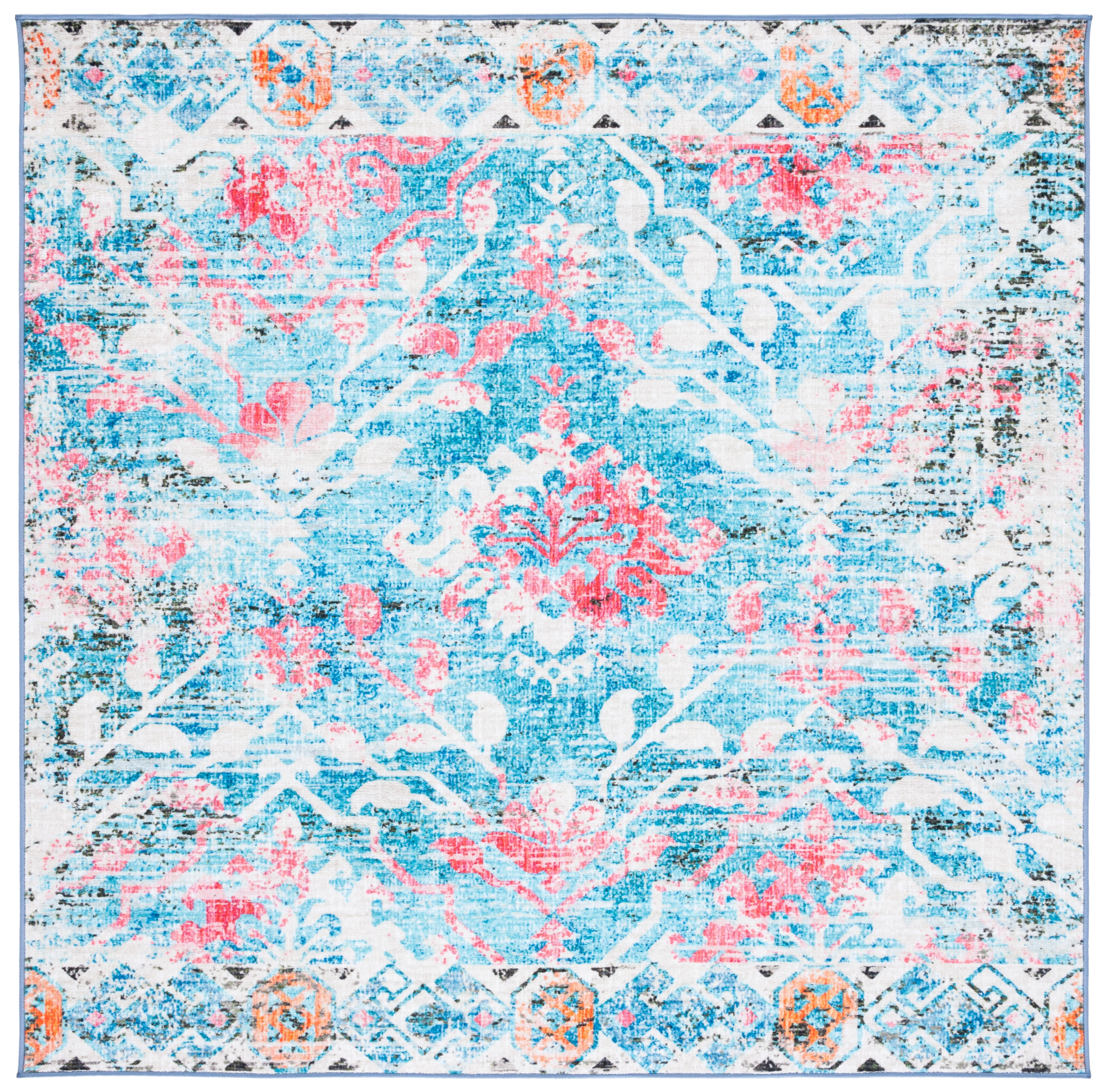 Serene Riviera Light Blue 6'7" Square Synthetic Area Rug